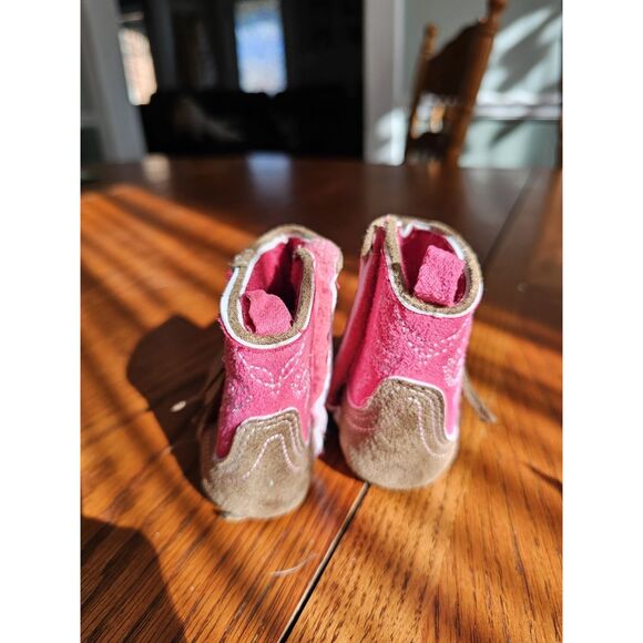 Rising Star 3-6M cowboy boot crib shoe Cowgirl Pink Soft - Picture 4 of 6